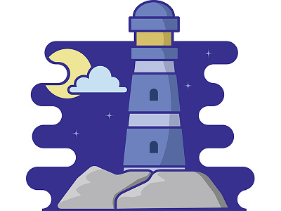 Lighthouse art cartoon design digital art flat design graphic illustration lighthouse outline vector