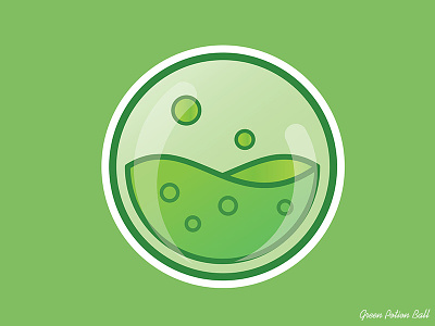 Green Potion Ball art cartoon design digital art drawing flat design graphic green illustration outline potion vector