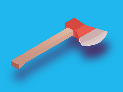 The Axe axe blue fire fire department fire escape iron isometric realistic red shadow wood