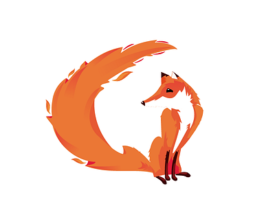 Fox animal character fire flat fox illustration orange tail vector