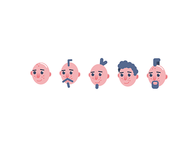 Flat Icon Face bald beard face flat hair haircut hairstyle icon vector