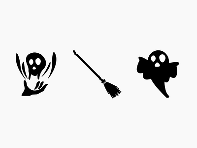 The Witch Element 2 black broom element ghost glyph icon magic skull spell witch