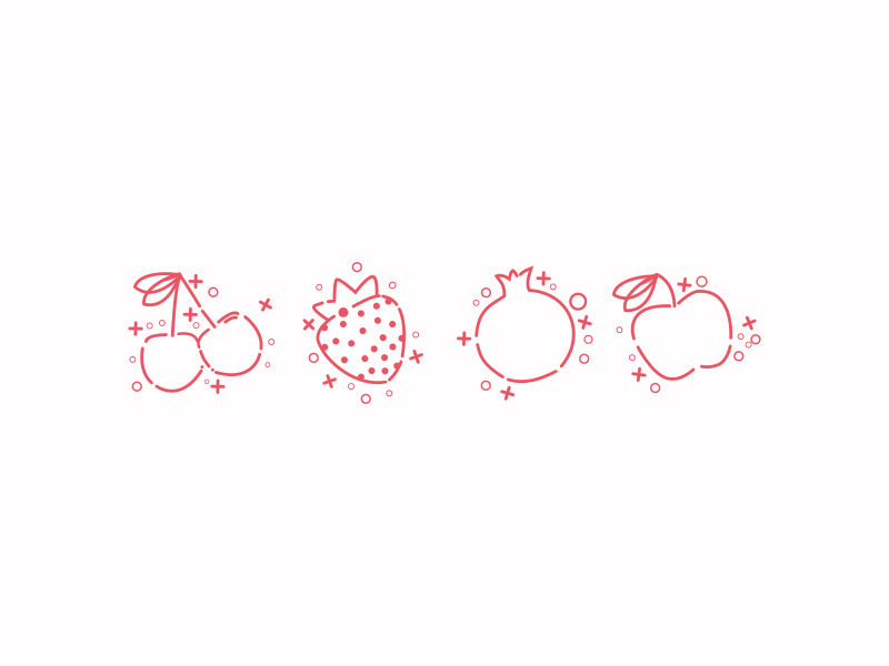 Fruit Outline Icon healthy vitamin delicious red apple pomegranate strawberry cherry outline icon outline icon fruits fruit