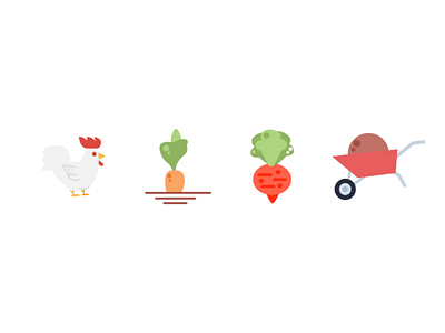 Farm Icon 1 carrot chicken design farm farmer flat flaticon icon icons radish wheelbarrow