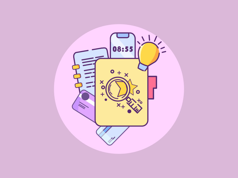 Before Starting Work start work idea folder id creditcard credit card phone mobile notepad note design illustration icon outline