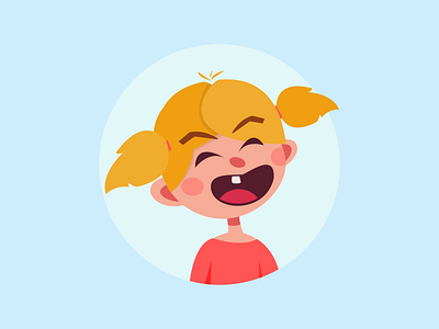 Cute Monster blonde blue child cute girl illustration kid monster sweet teeth vector