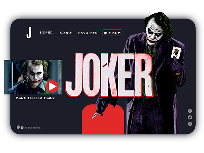 Joker Movie batman branding dc dc comics design heath ledger internet joker joker movie legend movie ui user interface ux warner bros web