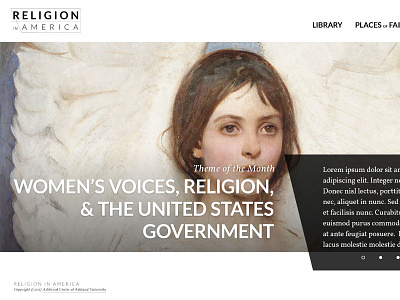 Religion in America - Design Comp #2 callout comp hero homepage interface ui