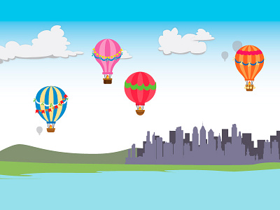 Hot Air Balloons Illustration for Kinect Game