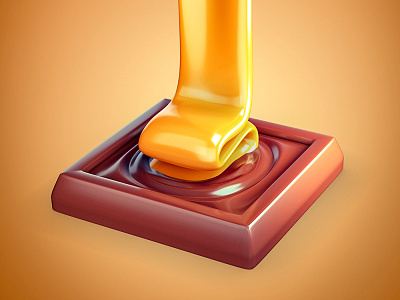 Caramel Square Chocolate 3d 3d modeling design graphic design product design