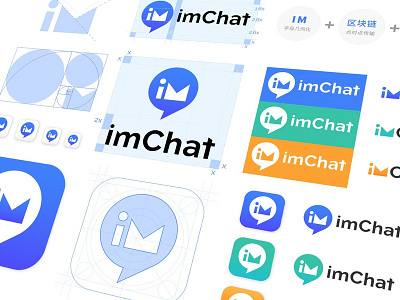 imChat app logo app logo blockchain design logo