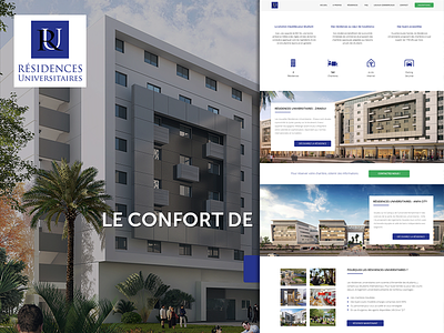 University Accommodation - Morocco background button flat hero icons image morocco residence section university website