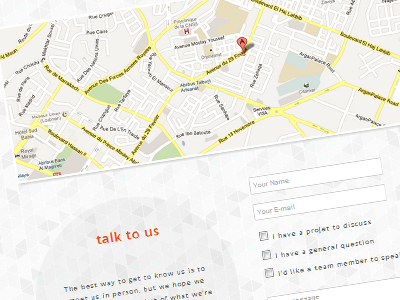 Talk to us contact map pattern responsive web website