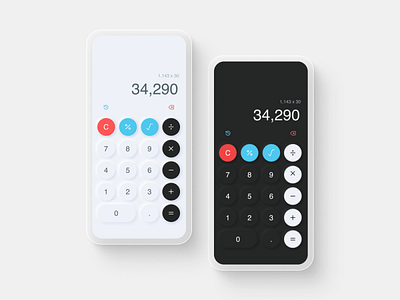 Calculator - Mobile Apps Exploration calculator graphic design neumorph neumorphism ui
