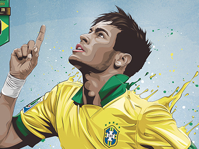 Neymar brasil futbol illustration neymar nike worldcup