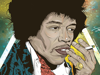 Hendrix Experience illustrator jimi hendrix. graphic design