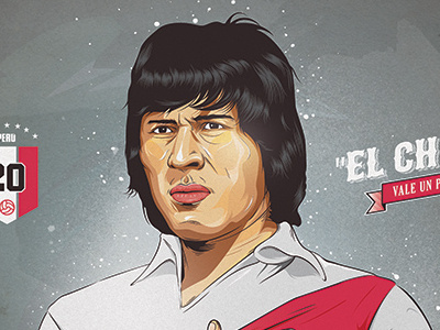Hugo "El Cholo" Sotil futbol graphic design illustration
