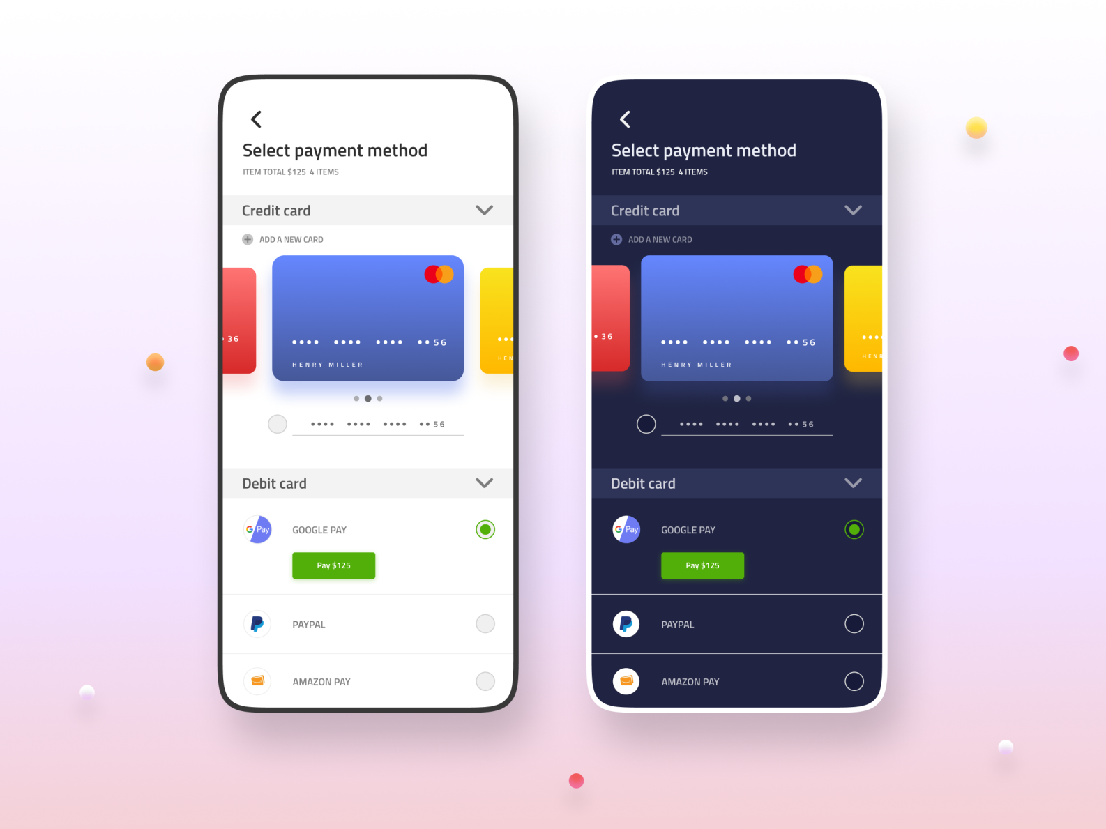 Payments checkout page for mobile by Bikiron Bora on Dribbble