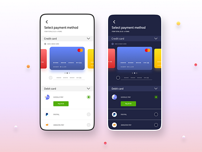 Payments checkout page for mobile