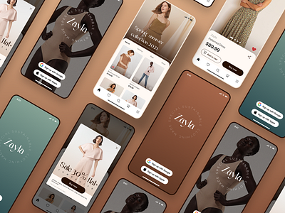 Zayla app design branding dailyui ecommerce fashion fashion branding figma illustration logo mobile ui ui uiux