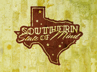 Southern State of Mind america dallas drawn handmade lettering texas texture vintage