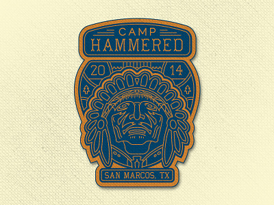 Camp Hammered 2014 adventure camping fabric indian linework native american patch texas