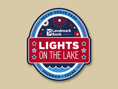 Lights On The Lake america badge fireworks july texas usa