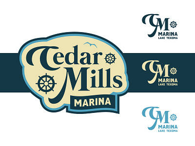 Cedar Mills lake lettering logo nautical ocean texas type water wip