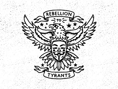 Rebellion To Tyrants america eagle flash hand made lettering rebel tattoo traditional type usa vendetta