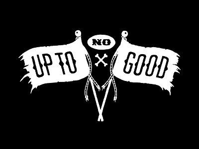 Up To No Good black bones flags hand drawn pirate