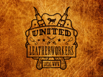 United Leatherworkers handmade leather local vintage western wood
