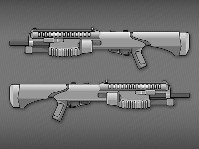 Shottys games grayscale gun illustration line shotgun