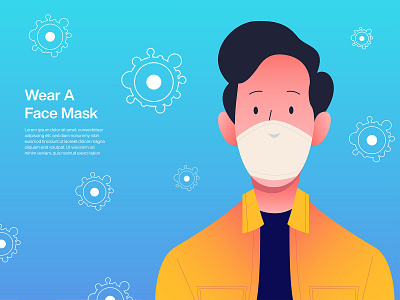 Wear A Face Mask banner branding coronavirus covid19 design gradient healthcare illustration illustrator landingpage ui ux vector web