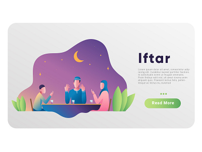 Iftar banner design dribble gradient iftar illustration illustrator ramadhan stock stock icons thumbnail ui ux vector web web design
