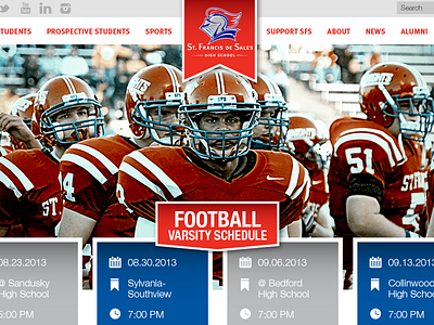 High School Responsive Web Redesign - Football football high school responsive schedule school sports web website