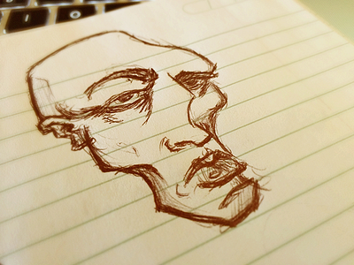 Random Face doodle drawing face ink pen scribble sketch sketchbook