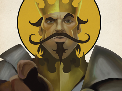 Fable Poster Recreation armor crown fable king mustache painting poster video games
