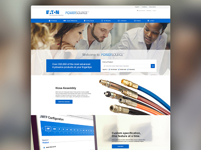 Eaton Powersource Homepage corporate homepage industrial tools web website