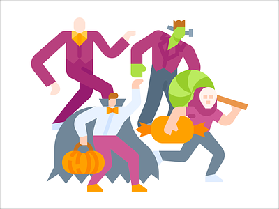 Happy Halloween celebration character design design devil dracula franken stein ghost graphic halloween illustration illustration design scary scary movie slender man vector