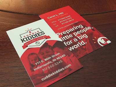 Cuddle Kiddies Business Cards business card logo red