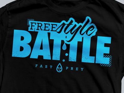 Freestyle Battle T apparel black blue t shirt typography