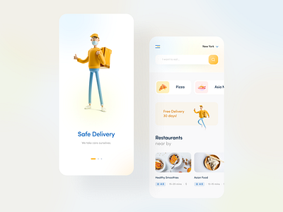 Food Delivery App Concept app clean design ecommerce illustration minimal modern shop ui ux