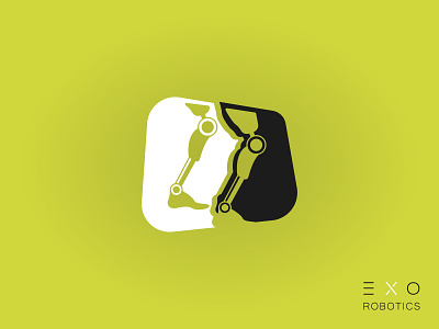 Exo robotics logo branding concept exoskeleton future icon logo logo design modern robotics steel vector