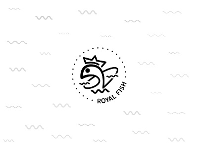 Royal fish logo branding concept crown fish icon logo logo design modern royal vector