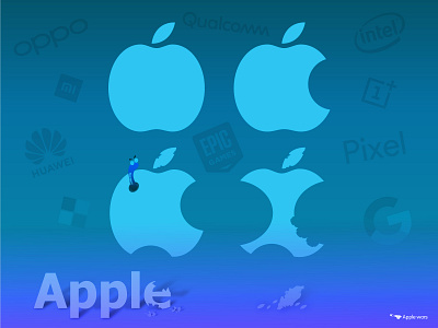 Apple wars apple brand wars design illustration vector wars