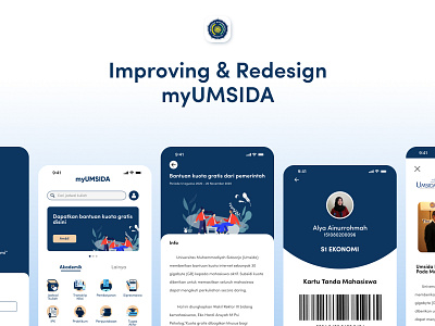 Improving and Redesign myUMSIDA app design design app mobile app mobile app design mobile ui redesign redesigned ui ui design