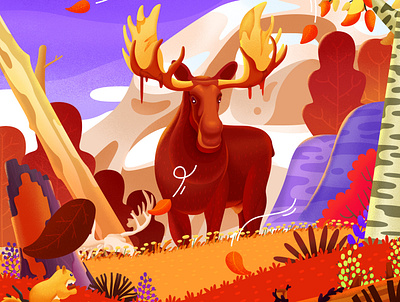 Moose illustration illustrator