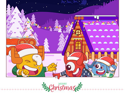 Merry Christmas Monster Box design illustration illustrator merry xmas website xmas