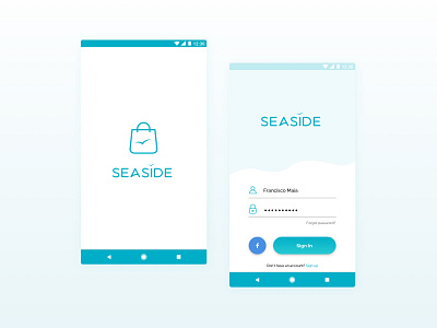 Seaside app start screens android android app android app design app design logo seasideapp sketch startscreen ui ux