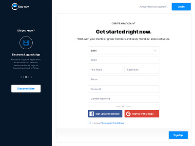 Easy Way • Sign Up 001 create account daily ui dailyui001 new account product design register form registration registration page signup ui ux web design website design